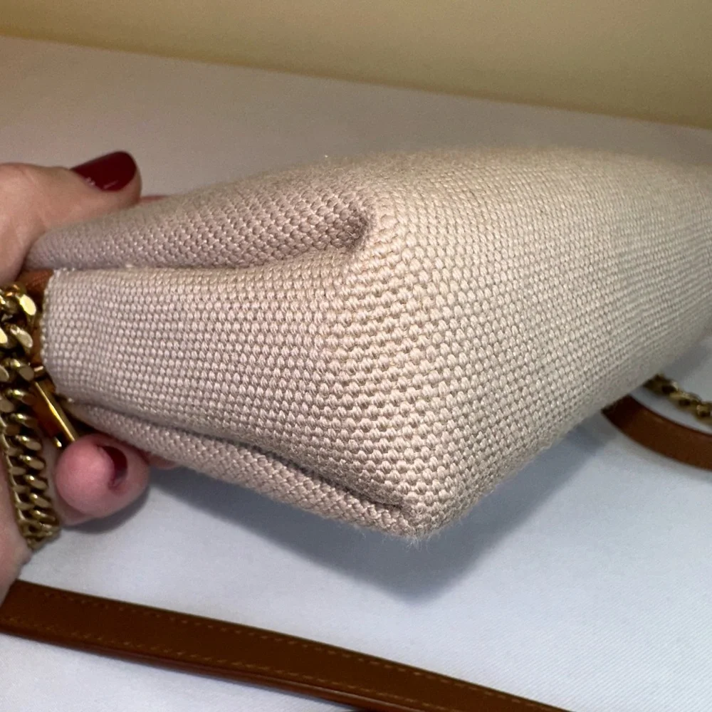 Saint Laurent NWT Gaby mini camera bag beige canvas tan leather Box dustbag COA - Picture 10 of 14